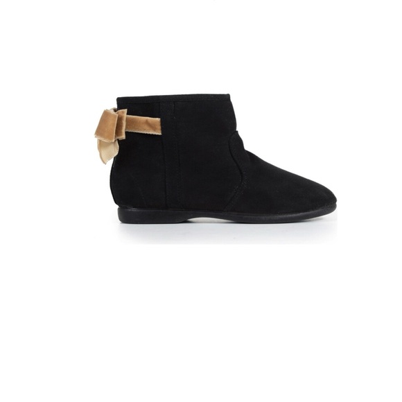 Childrenchic Black Suede Booties With Velvet Bows, sz 28 / US 11 - Picture 2 of 11